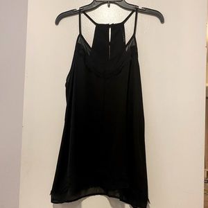 Black tank with lace edging | L